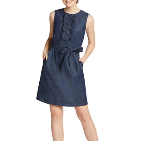 NWT Draper James Belted Sleeveless Ruffle Shift Dress - Picture 1 of 2